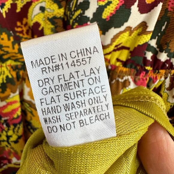 THML Womens Floral Print Button Front V-Neck Short Sleeve Flowy Dress Size M - Picture 11 of 12